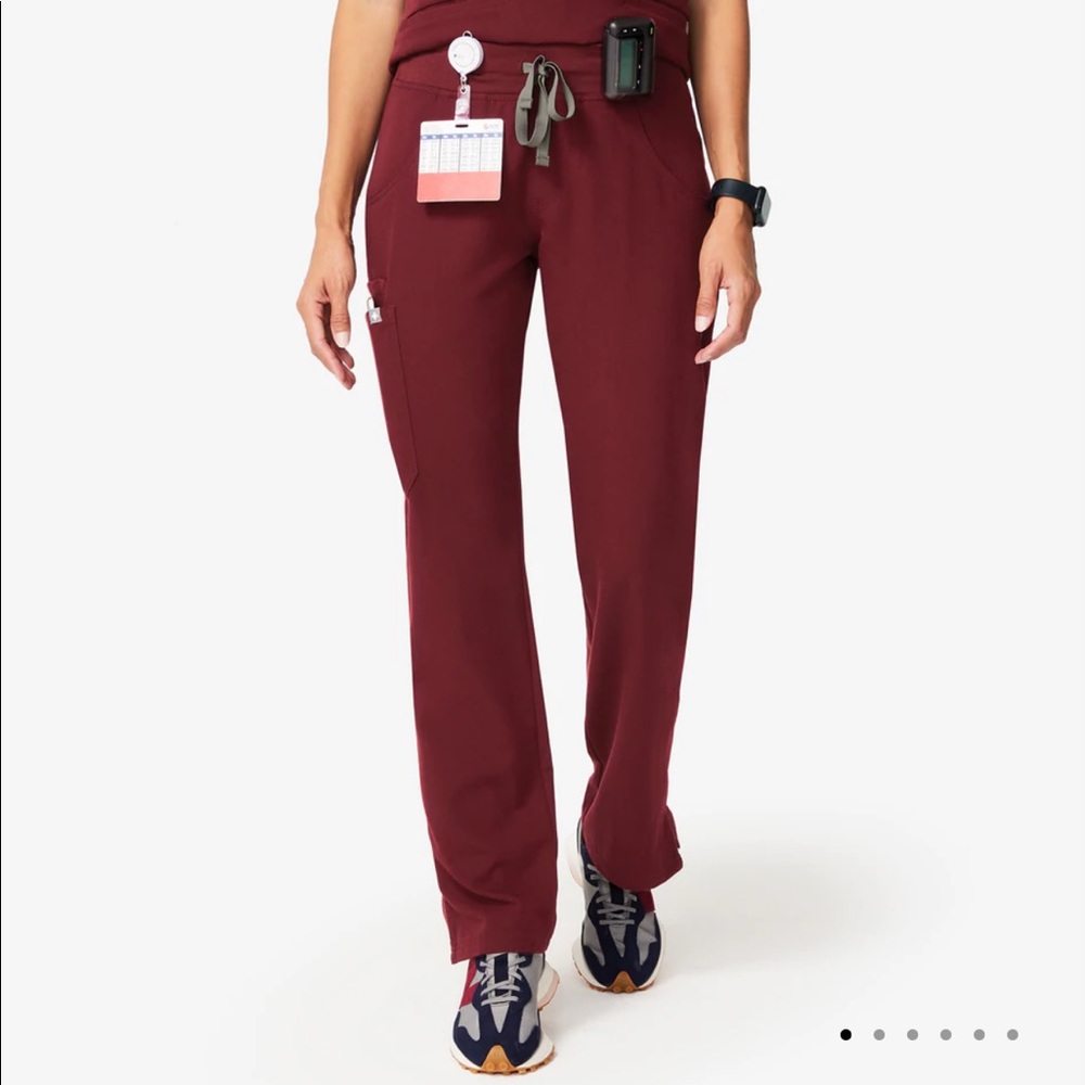 Figs kade cargo scrub pants burgundy